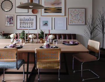 holiday table place settings and decor by Cindy McKay Interiors