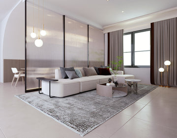 modern minimalist living room with partition to the dining 1room 1