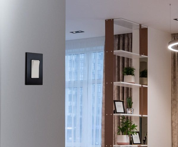 anodized matte black 1 gang light switch hallway