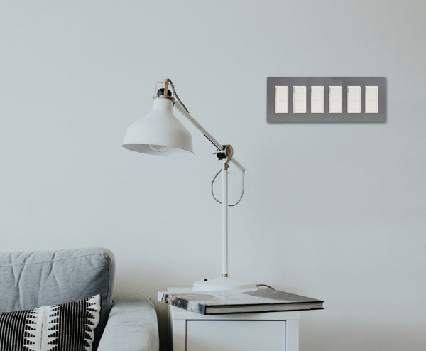 anodized mate graphite 6 gang light switch living room