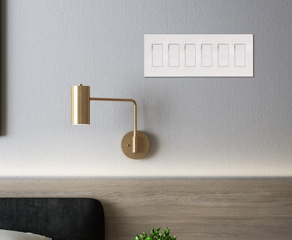 glacier frost 6 gang wall switch bedroom