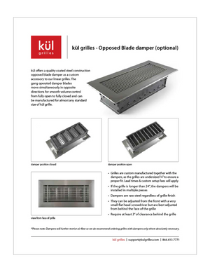 vent covers opposed blade damper specifications kulgrilles outline