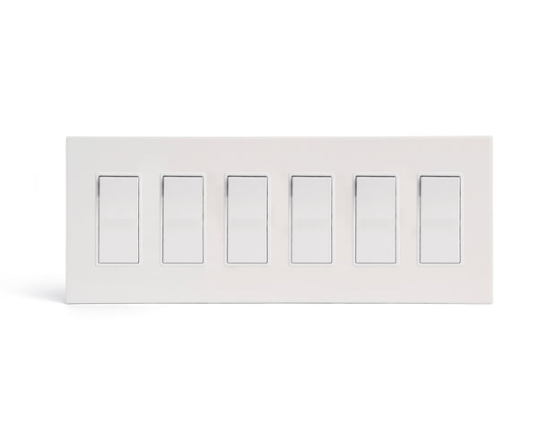 glacier frost 6 gang wall switch plate from kul grilles with light switch