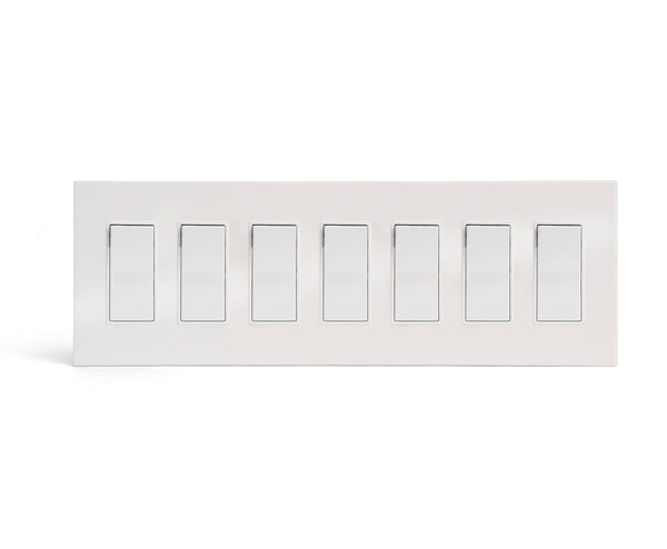 glacier frost 7gang wall switch plate from kul grilles with light switch