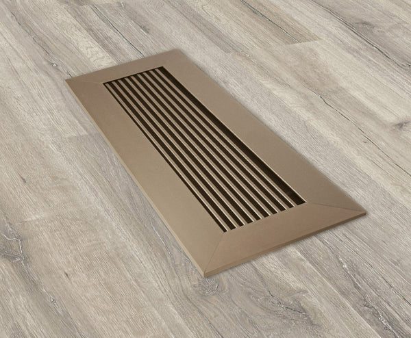 heat register anodized light bronze finish on light hardwood by kulgrilles