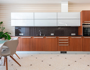 black monolith vent cover from kul grilles in modern minimalist kitchen design