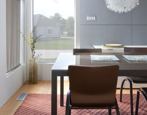 brushed chrome vent cover and stainless steel-switch plate in modern dining room by kul grilles min