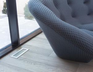 brushed chrome kul grilles vent covers in modern living room design
