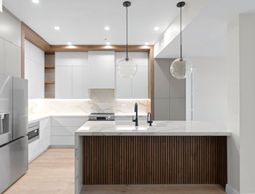 kul grilles glacier frost wall vent cover in modern kitchen by Swanson Building Design