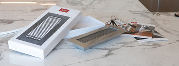 kul grilles sample kit with brushed chrome grille finish ring and post card