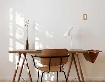 scandi interior with minimalist office space