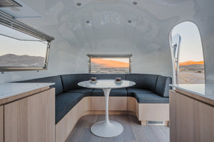 AC vent covers brushed chrome in Airstream by kul grilles