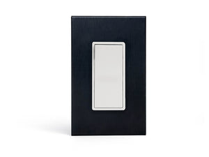 anodized matte black 1gang wall switch plate from kul grilles with light switch