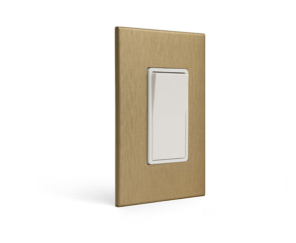 anodized matte gold 1gang wall switch plate from kul grilles with light switch angle