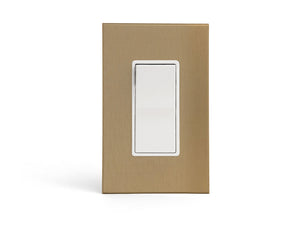 anodized matte gold 1gang wall switch plate from kul grilles with light switch