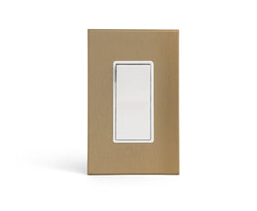 anodized matte gold 1gang wall switch plate from kul grilles with light switch