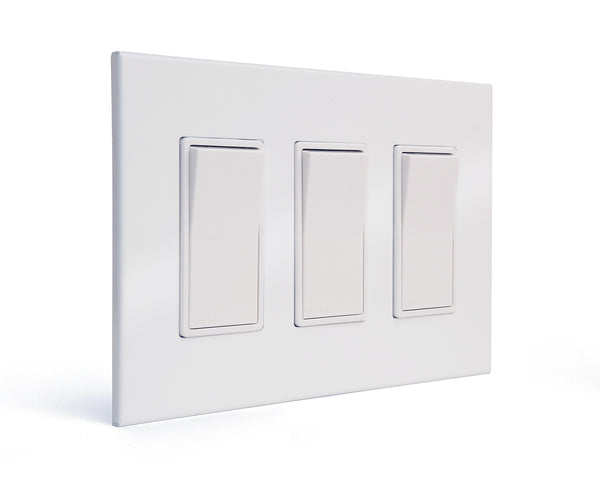 kul grilles 3gang switch plate covers in glacier frost on angle