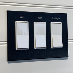 kul plates 3g anodized matte black light switch plate with custom engraving