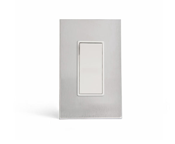 stainless steel 1gang wall switch plate from kul grilles with light switch