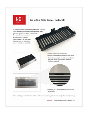 vent covers slide damper specifications kul grilles outline