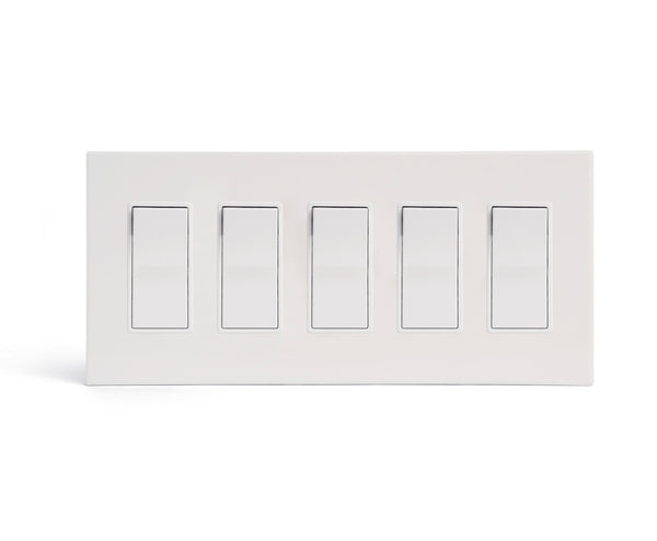 glacier frost 5 gang wall switch plate from kul grilles with light switch