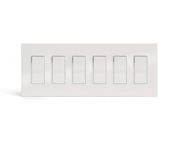 glacier frost 6gang wall switch plate from kul grilles with light switch