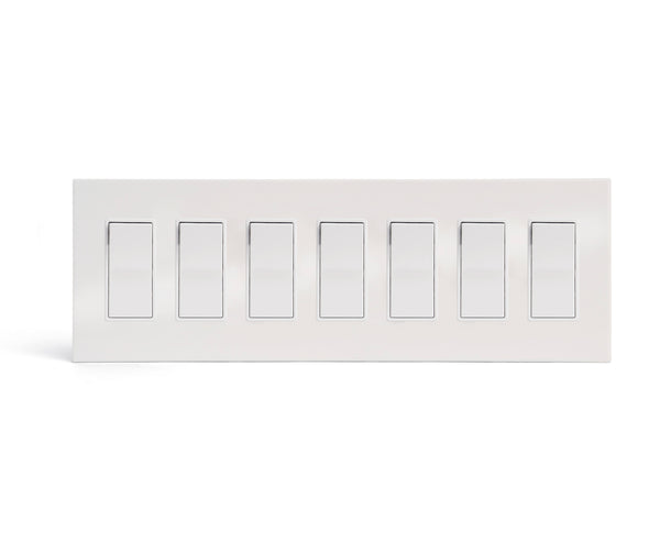 glacier frost 7gang wall switch plate from kul grilles with light switch