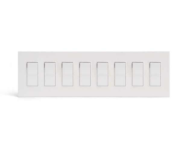 glacier frost 8 gang wall switch plate from kul grilles with light switch