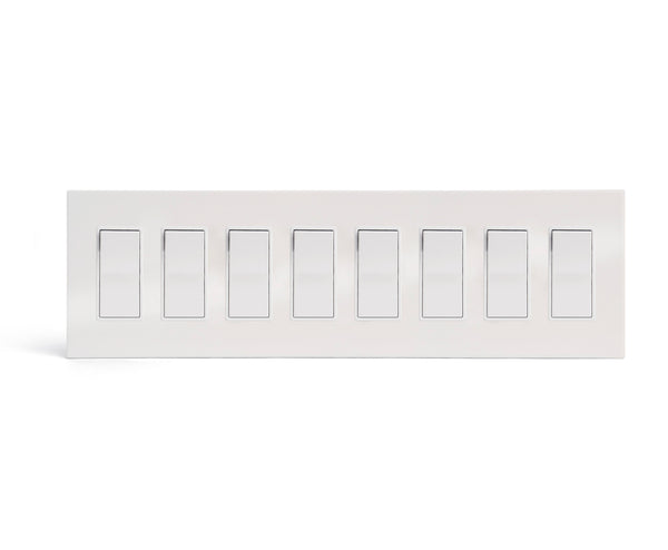 glacier frost 8gang wall switch plate from kul grilles with light switch