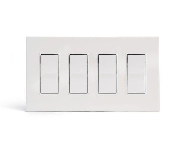 kul grilles 4gang switch plate covers in glacier frost with light switch