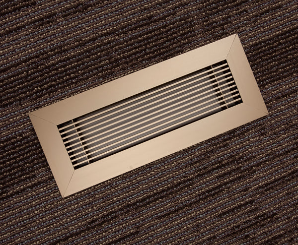 vent covers on carpet Anodized light bronze by kul grilles