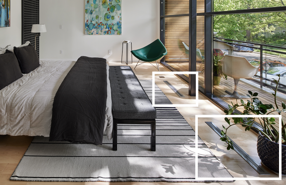 Floor Vent Cover Black Monolith Highlighted Grilles in Modern Bedroom by kul grilles