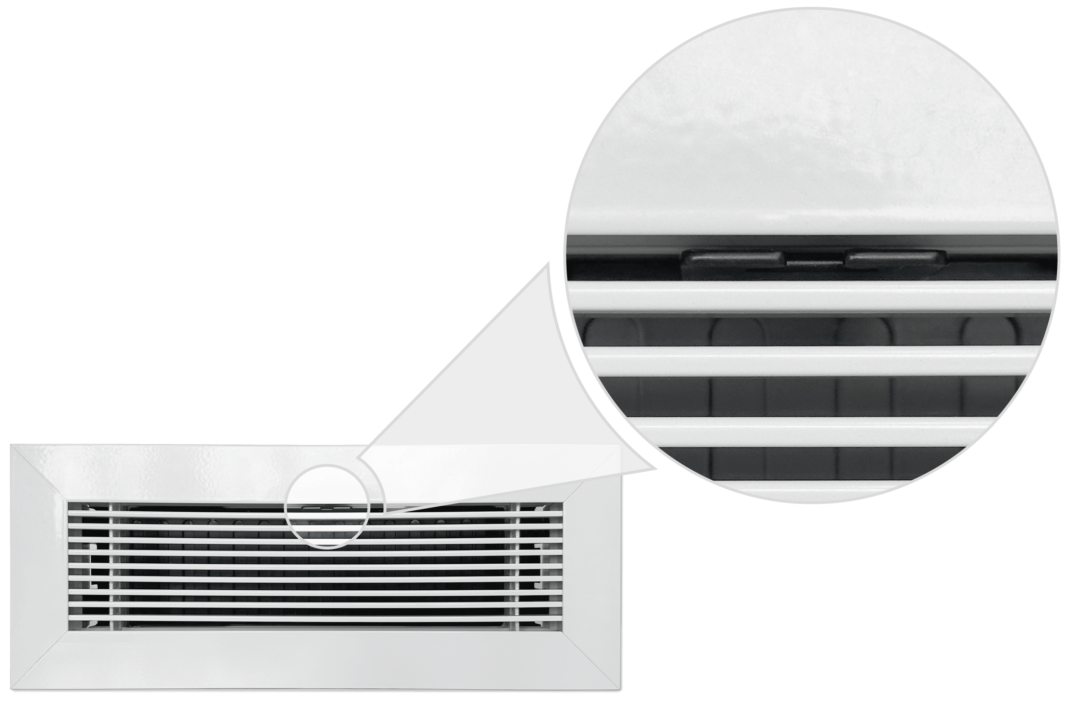 Floor register slide damper installed preview magnified by kul grilles